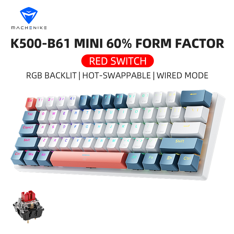 K500-B61 마체니크 미니 기계식 키보드 60% 폼 - Keyboard Gaming Blue Switch 리뷰 및 가격