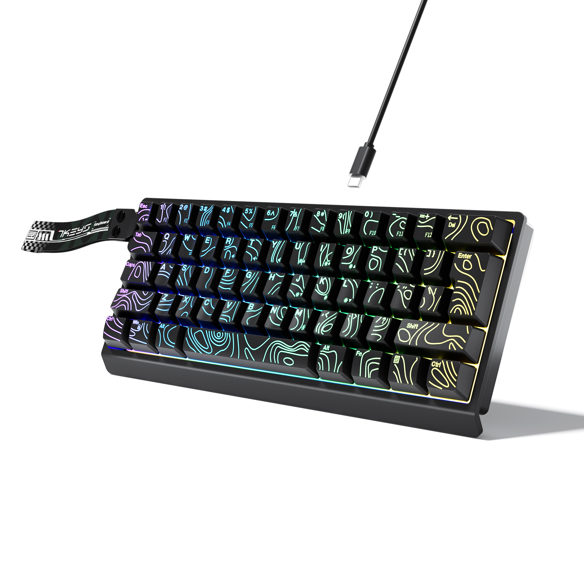 60% 컴팩트 유선 키보드는 RGB 백라이트와 그라데이 - Keyboard Gaming Blue Switch 리뷰 및 가격